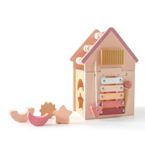 Wooden busy box for B2B outdoor toys