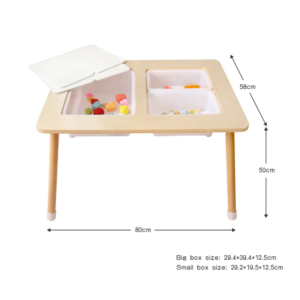Wooden Play Table with Storage for Kids